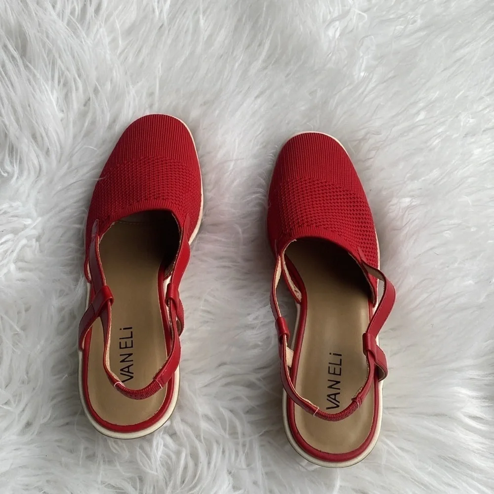 VANELi Womens Grace Round Toe Slip On Wedge Sandals Size 7M